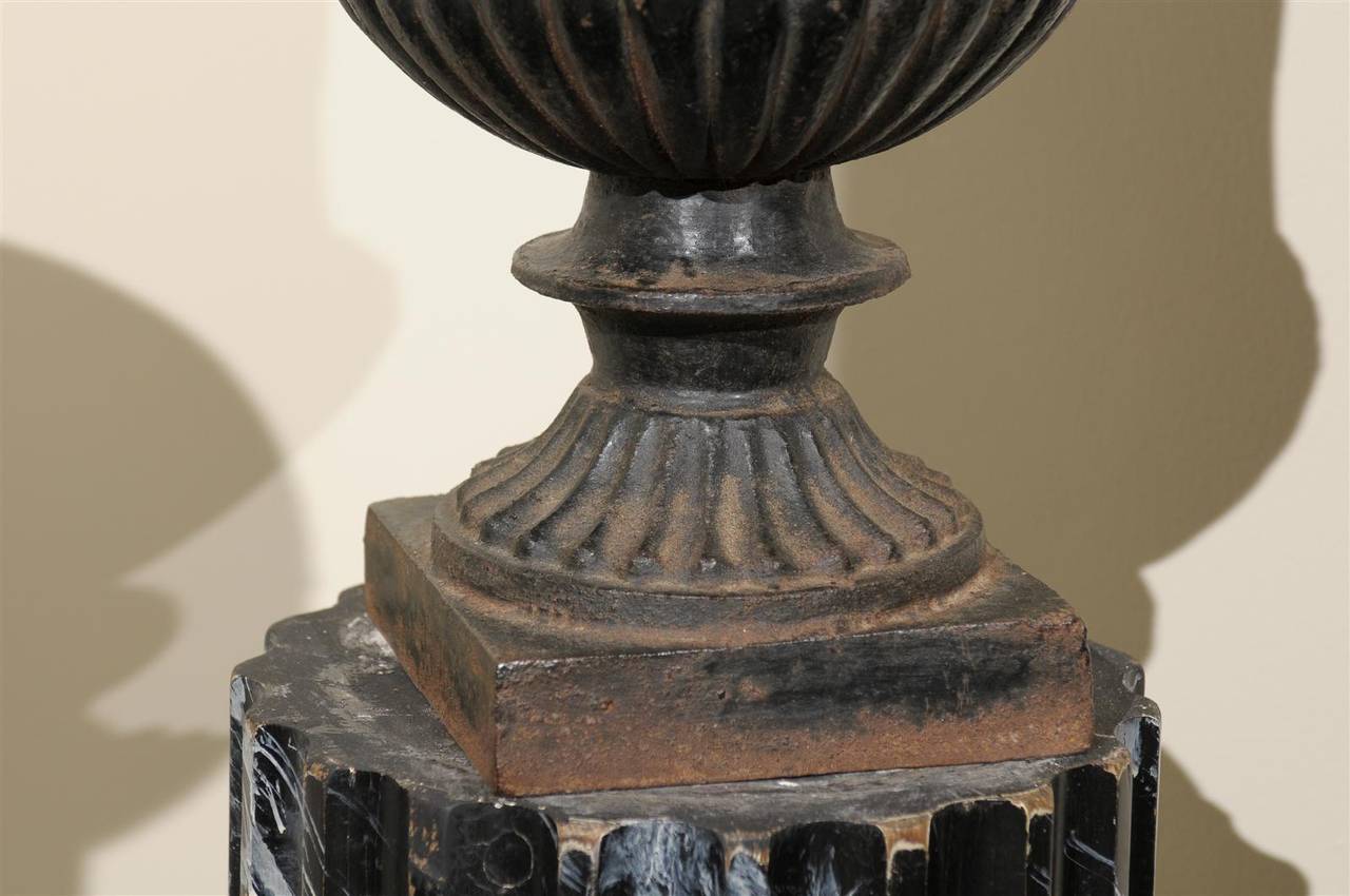Pair of 19th Century Iron Urns from France 3