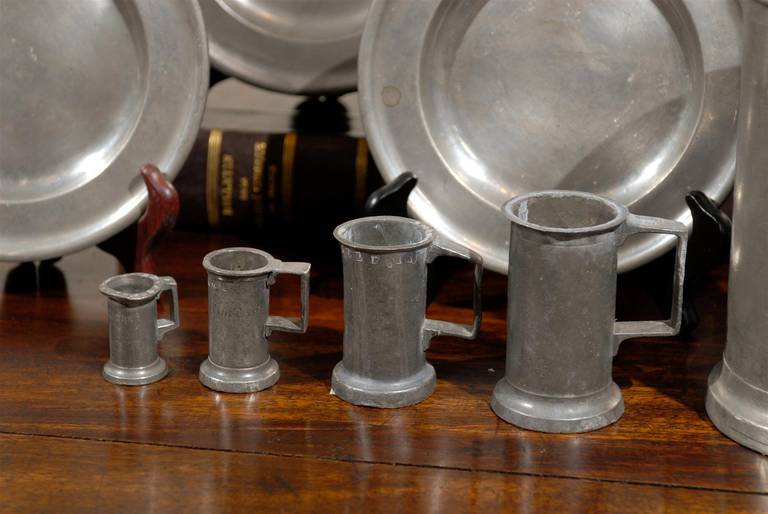Collection of 19th Century Pewter (plates are sold) In Good Condition In Atlanta, GA