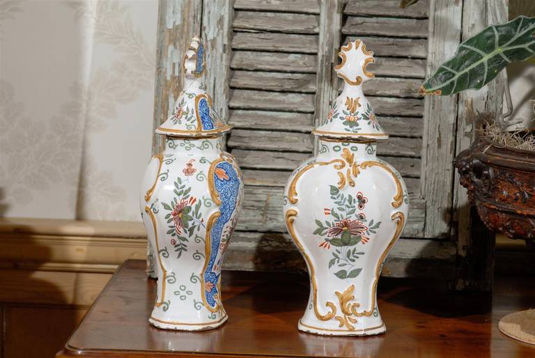 Pair of 19th Century French Faience Vases