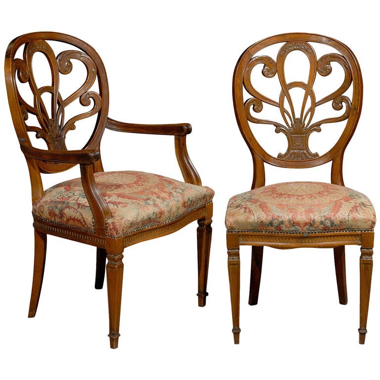 19th Century Set Of Italian Dining Chairs At 1stdibs 19th Century Set Of Italian Dining Chairs For