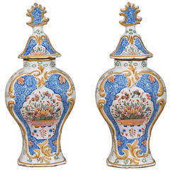 Pair of 19th Century French Faience Vases
