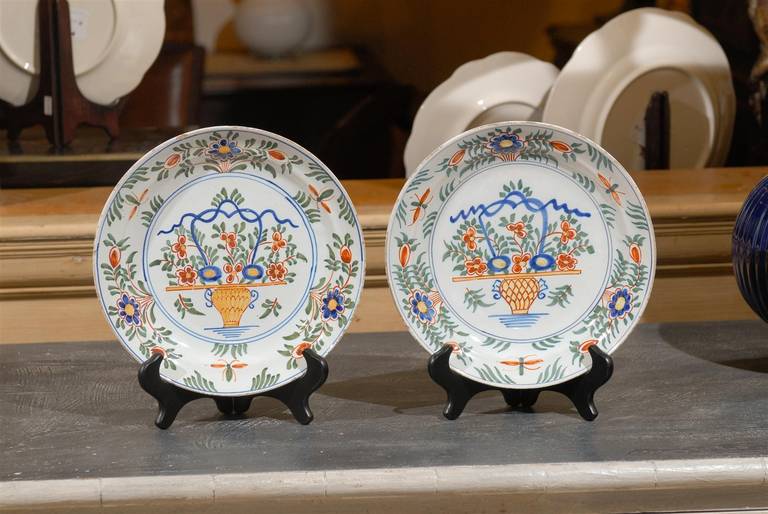 19th Century Pair of Delft Plates