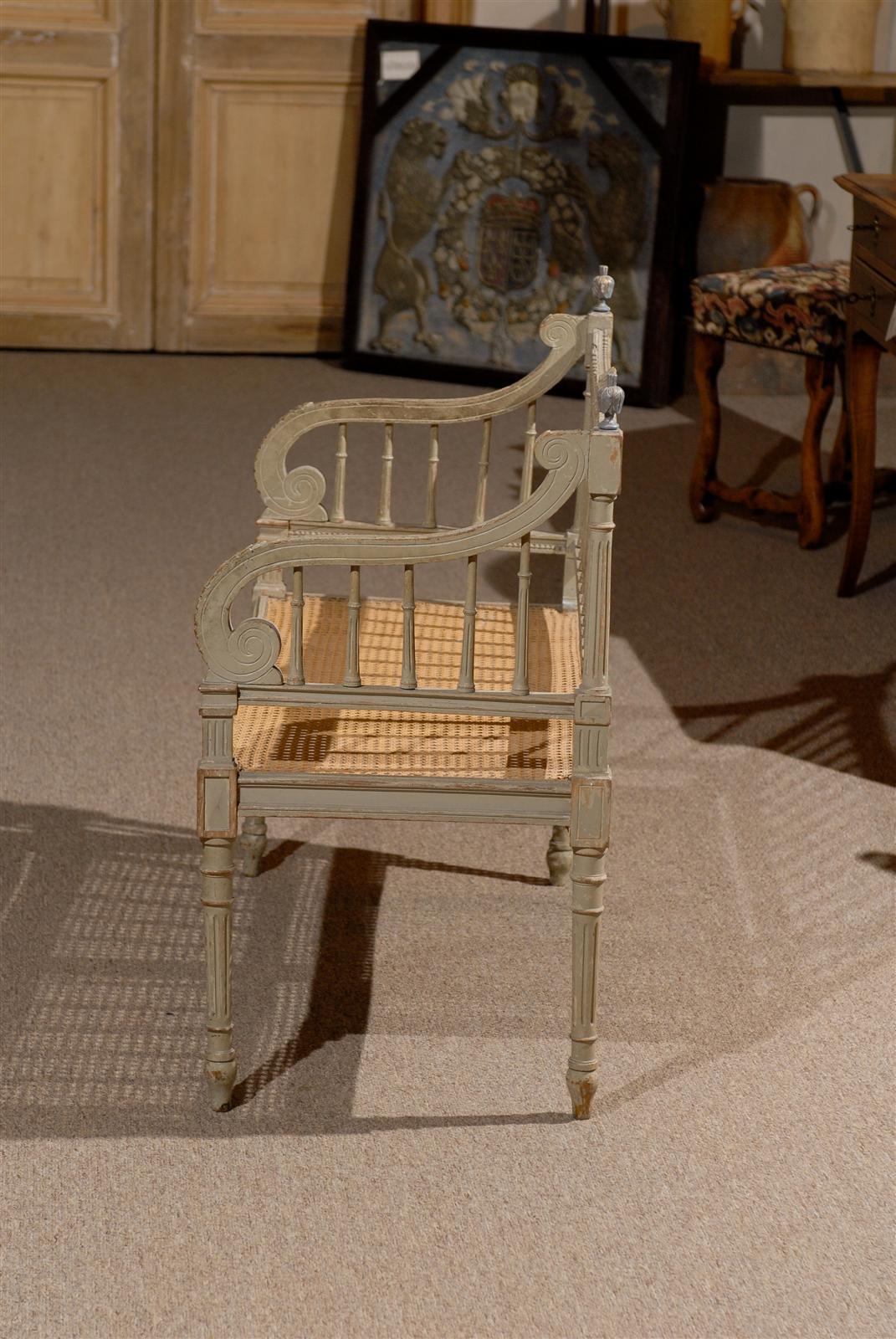 Painted Louis XVI Style Bench 4