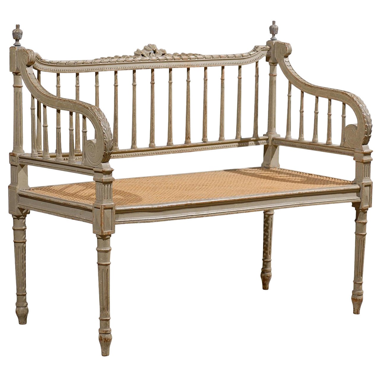 Painted Louis XVI Style Bench