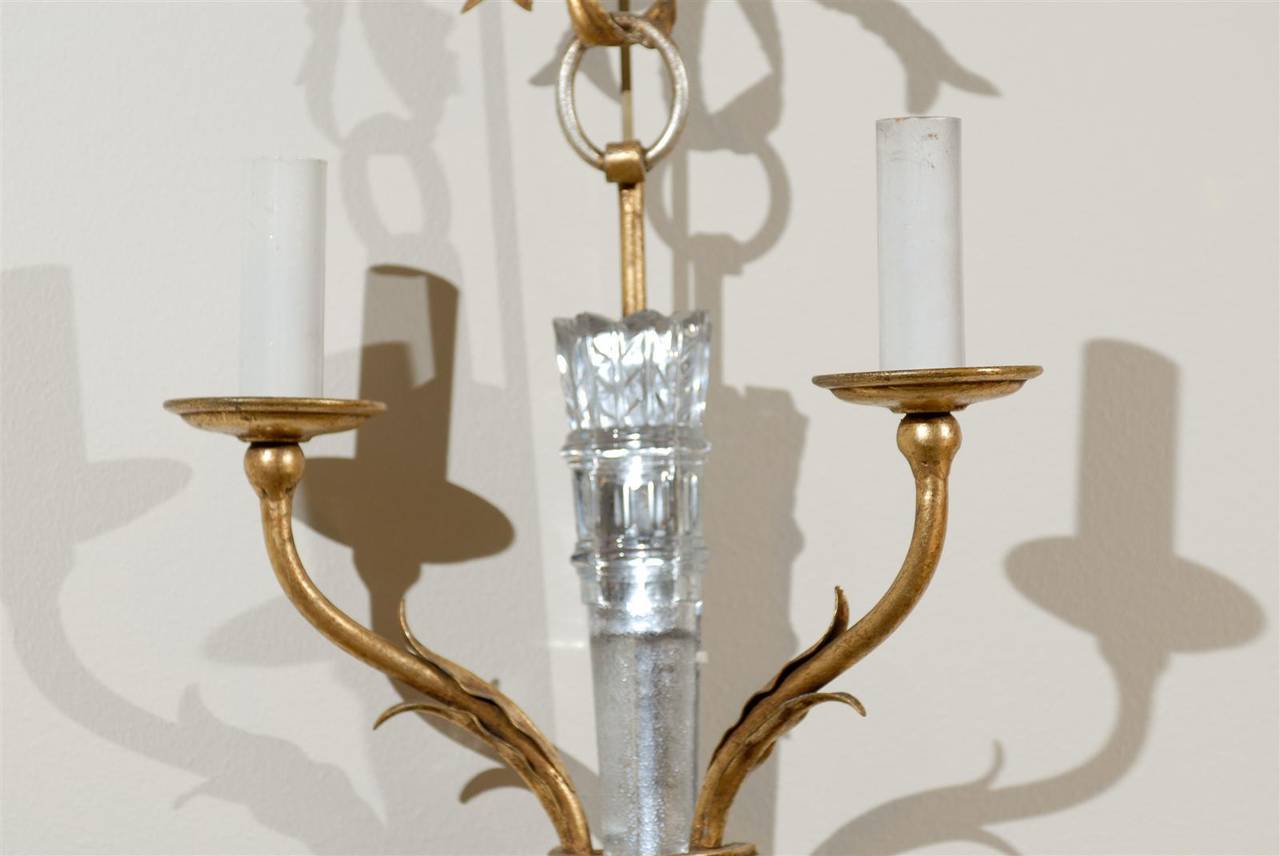 Mid Century French Bagues Crystal Sconces, Circa 1940 For Sale 4