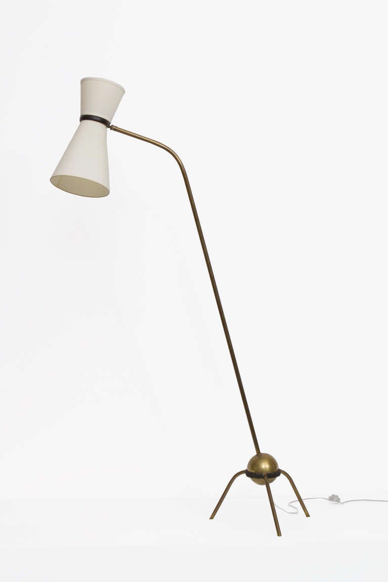 Pierre Guariche (1926 - 1995)
Floor lamp with tripod base and shade
c.1950
Metal