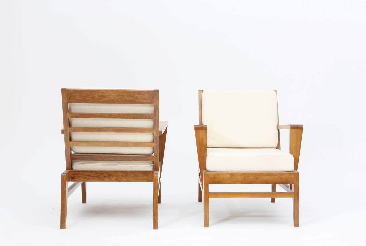René Gabriel Pair of Armchairs, circa 1950 In Good Condition In New York, NY