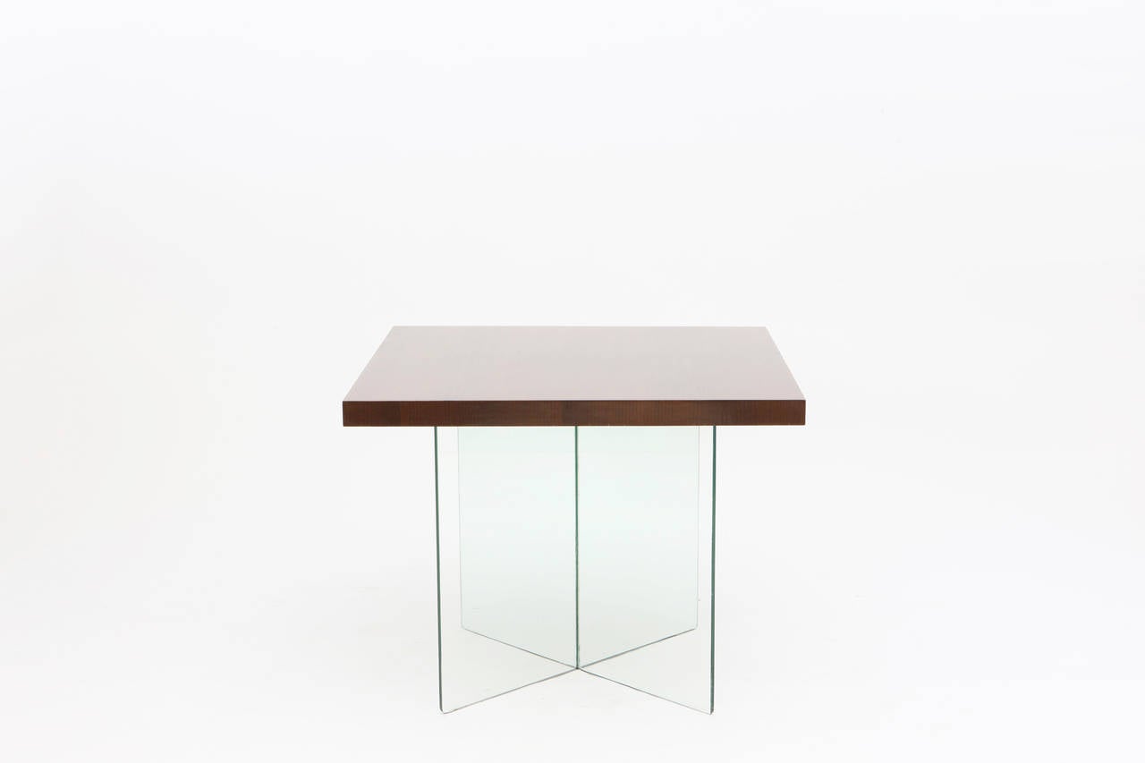 Jacques Dumond, center table, circa 1930.
Saint Gobain glass and wood.