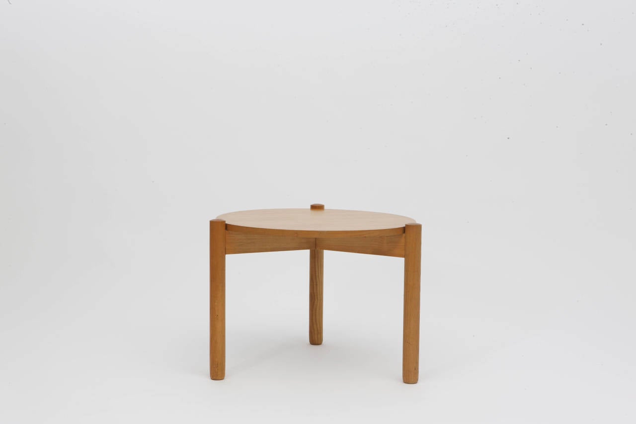 Charlotte Perriand, round side table, circa 1950
wood.