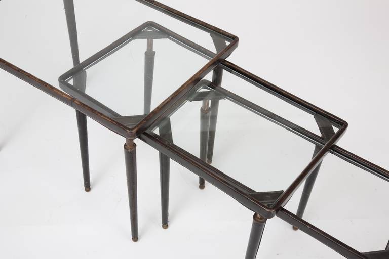 Jacques Adnet Nesting Tables, circa 1950 In Good Condition In New York, NY