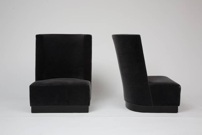 French Louis Sognot Pair of Armchairs with Ottoman, circa 1930