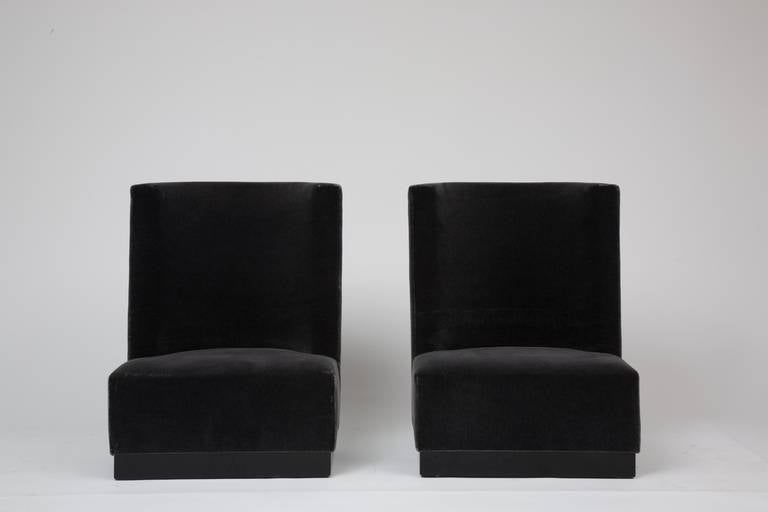 Louis Sognot Pair of Armchairs with Ottoman, circa 1930 In Excellent Condition In New York, NY