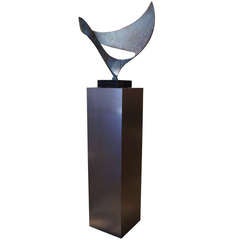 Abstract Metal Sculpture on Pedestal, USA 2000
