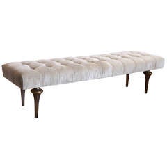 Upholstered Bench with Brass Legs, Italy, 1950
s Upholstered Bench with Brass Legs, Italy, 1950
s