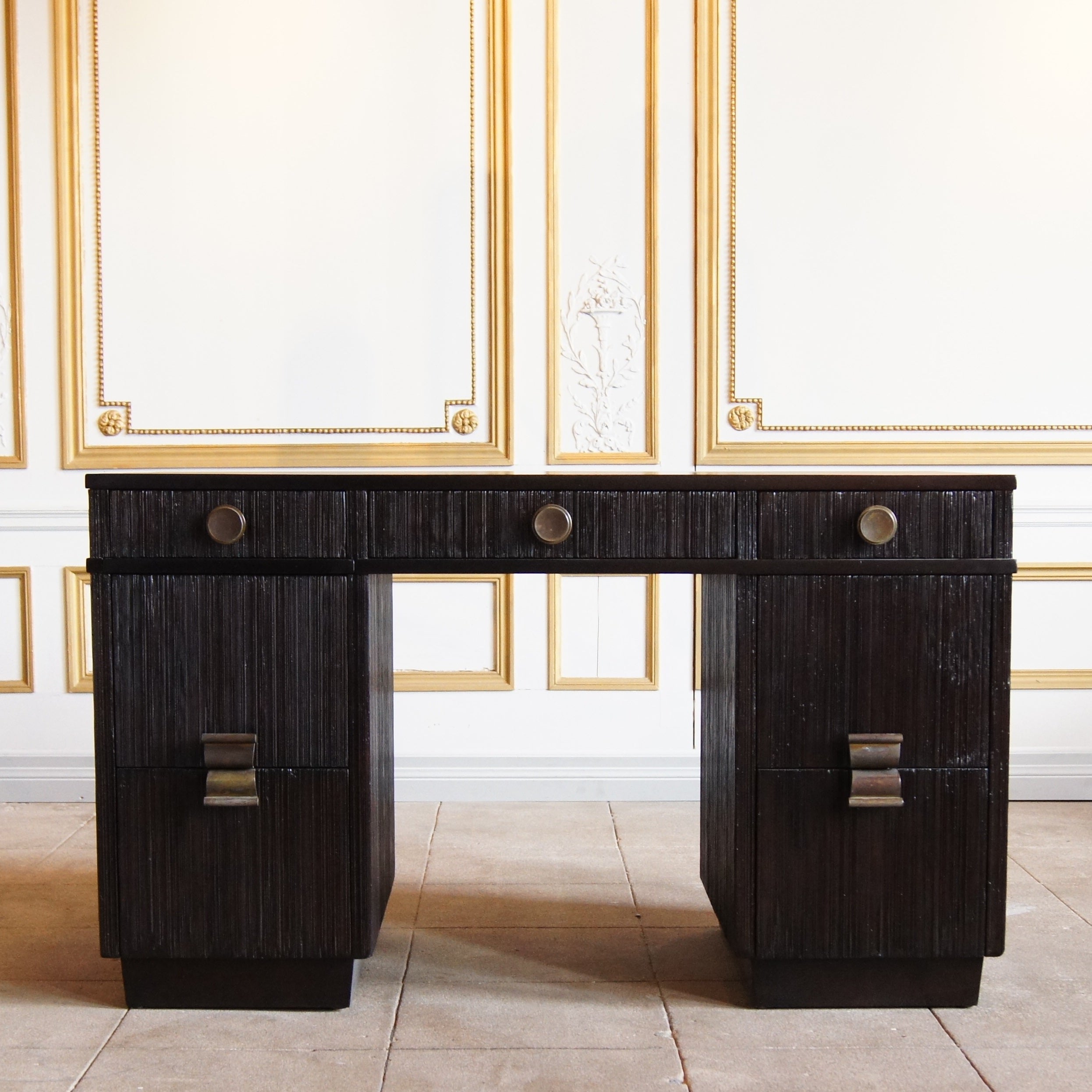 1950's Combed Wood Desk/Vanity by Paul Frankl