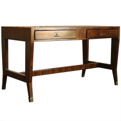 Gio Ponti Walnut and Brass Desk