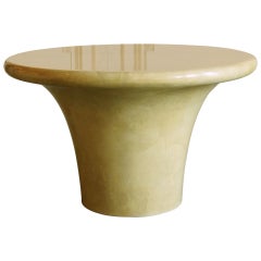 Karl Springer Lacquered Goatskin Table with One Leaf