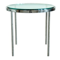 Polished Stainless Steel Side Table in the Style of Nicos Zographos