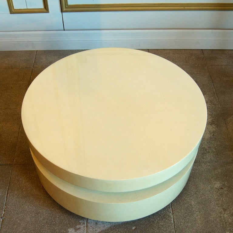 Late 20th Century Lacquered Goat Skin Coffee Table, Attributed to Aldo Tura