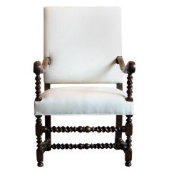 Louis XIII Walnut Armchair, 17th century, Burgundy