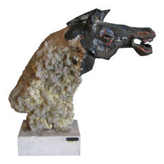 Quartz and Enamel Horse Sculpture