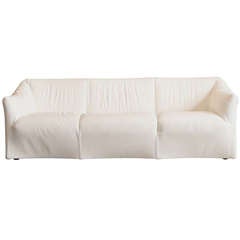 Vintage White Leather Tentazione Sofa Designed By Mario Bellini For Cassina