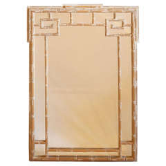 Painted Faux Bamboo Frame Mirror Attributed to William Haines, USA 1960s