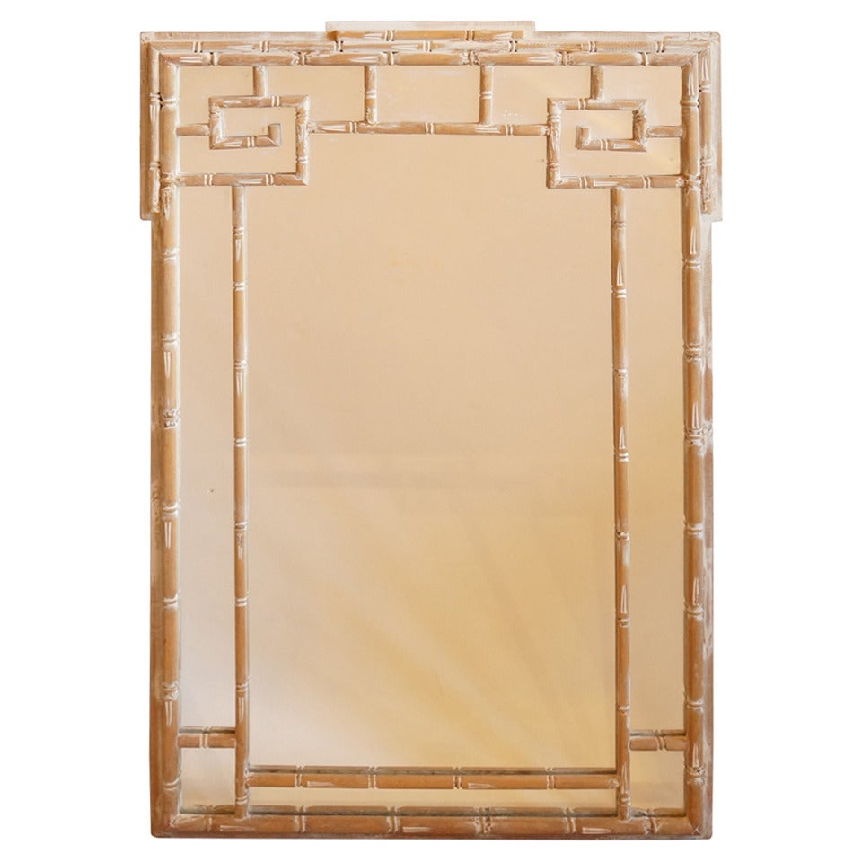 Painted Faux Bamboo Frame Mirror Attributed to William Haines, USA 1960s