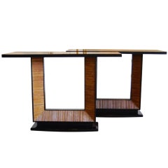 Pair of Black Lacquered Paul Frankl Consoles, USA, 1950
s Pair of Black Lacquered Paul Frankl Consoles, USA, 1950
s