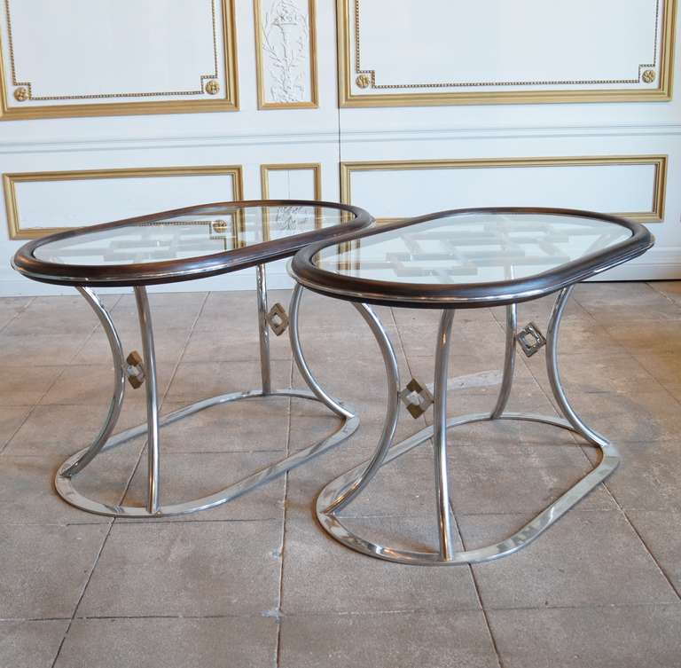 French Pair of Occasional Alain Delon Tables by Maison Jansen