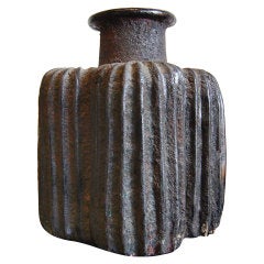 Ribbed Pottery Vessel