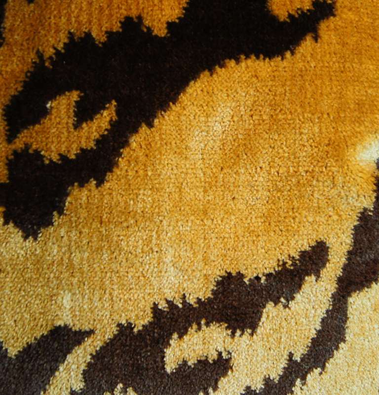 Custom 'Tigre' Silk Velvet Pillow In Excellent Condition In Los Angeles, CA
