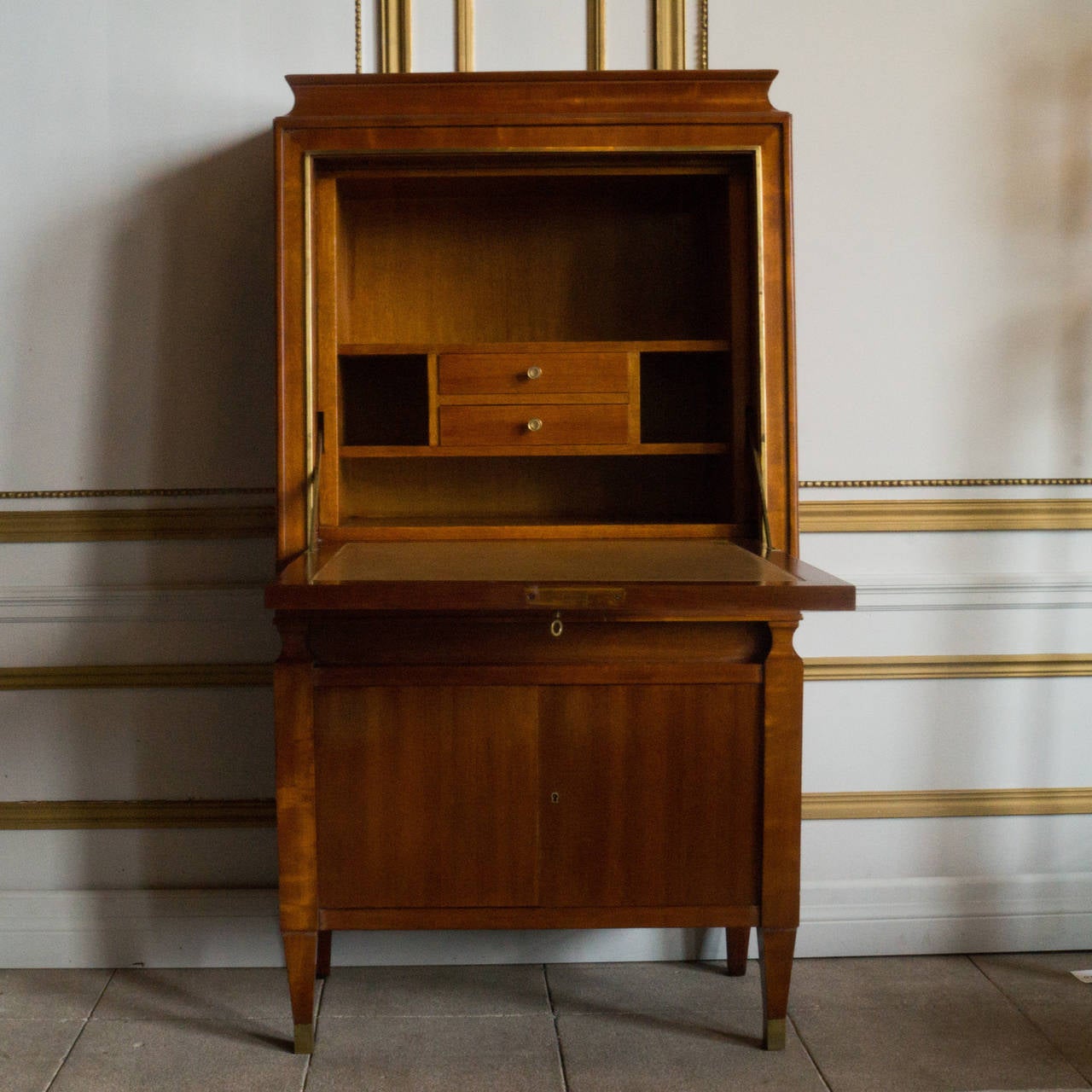 French Mahogany Secretary by Andre Arbus, France, 1940 For Sale
