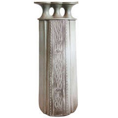 Tall Ceramic Vase Signed from USA - 1950s