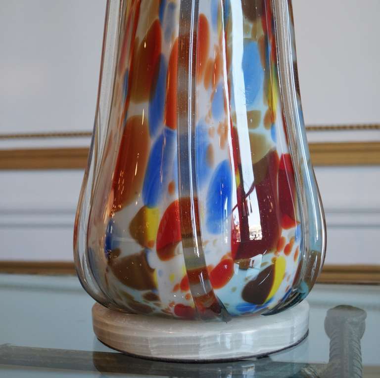 Italian Rare Murano Handblown Glass Sculptural Lamp, Italy, 1950s