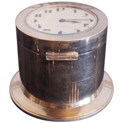 Vintage A l
Emeraude Art Deco Desk Clock with Cigarette Compartment