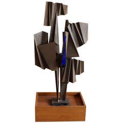 Weathered Steel and Enamel Sculpture by Allan Goldstein Weathered Steel and Enamel Sculpture by Allan Goldstein