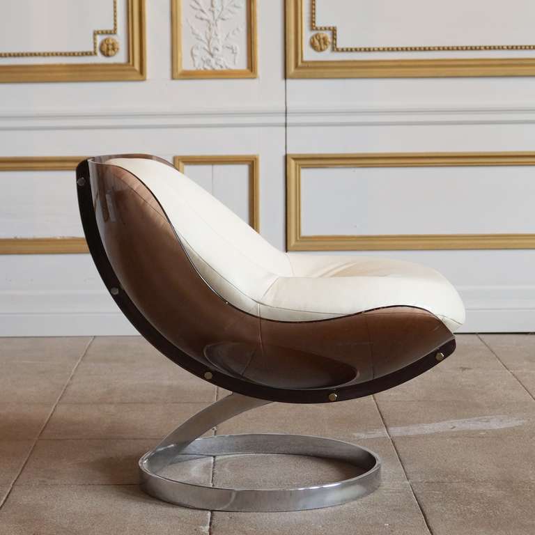 Plexiglass and Chrome Sphere Chair by Boris Tabacoff 1
