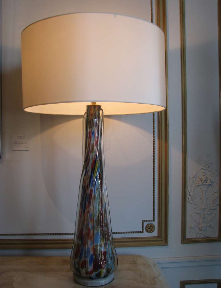 Mid-20th Century Rare Murano Handblown Glass Sculptural Lamp, Italy, 1950s