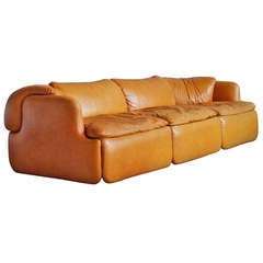 Leather "Confidential" Sofa by Alberto Rosselli for Saporiti