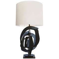 Brutalist Iron Lamp by Harry Balmer for Laurel