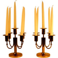 Pair of Tommi Parzinger Candelabras, Stamped