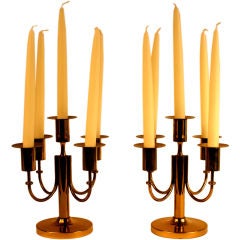 Pair of Tommi Parzinger Candelabras, Stamped