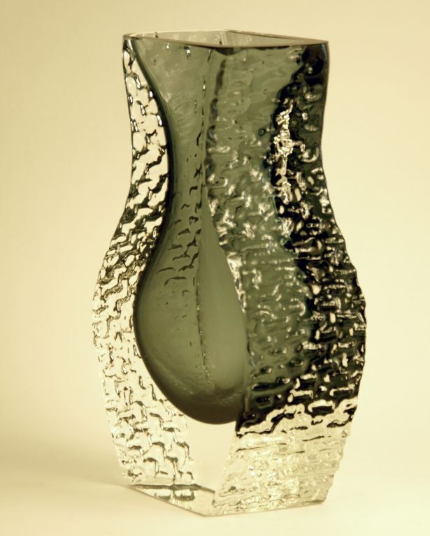 Polished Cased Glass Vase by Mandruzzato