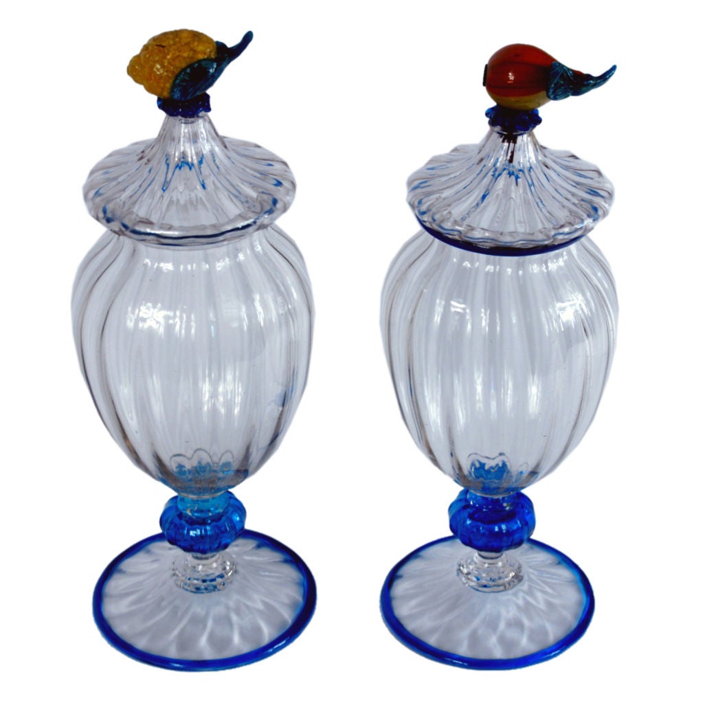 Murano Glass Pair of Vessels, 1960s
