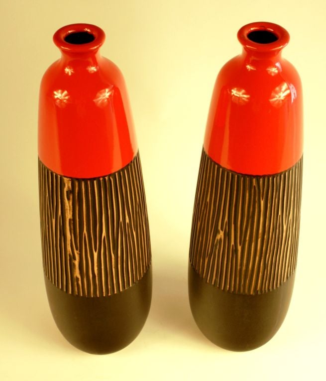 French Pair Of Ceramic Vases