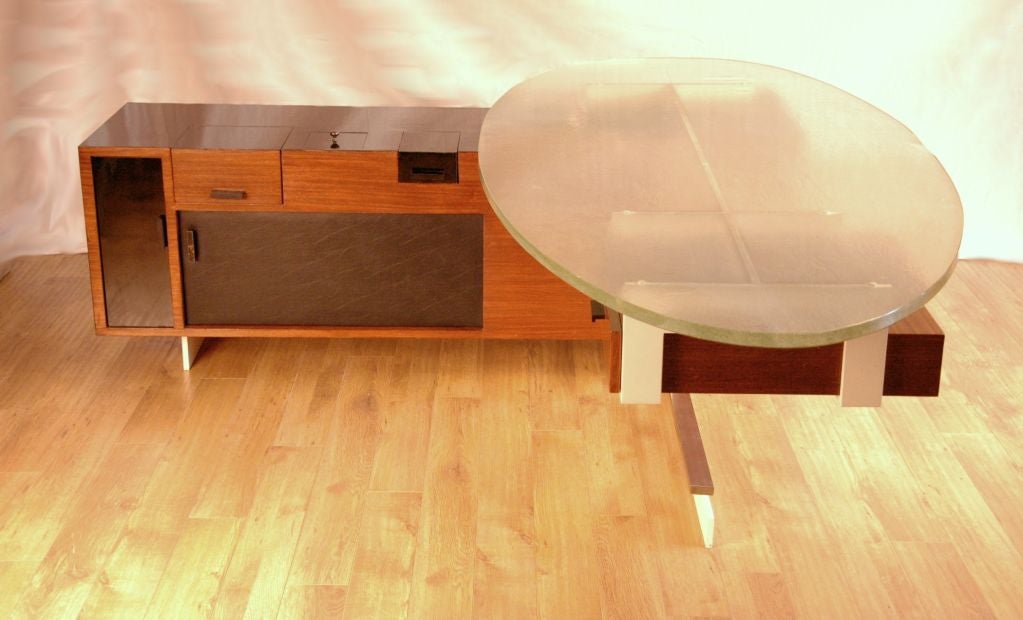Walnut Modernist Desk By Jules Leleu