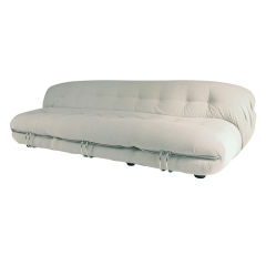 AN AFRA 
TOBIA SCARPA CHROME 
UPHOLSTERED SORIANA SOFA