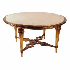 LACQUERED AND MARBLE TOP COFFEE TABLE, 1960s