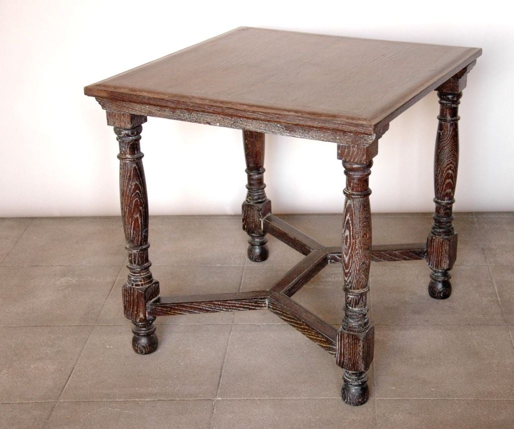 FRENCH ART DECO CERUSED OAK TABLE